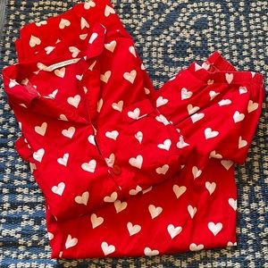 Victoria’s Secret cotton pajama long sleeve top and bottom hearts set